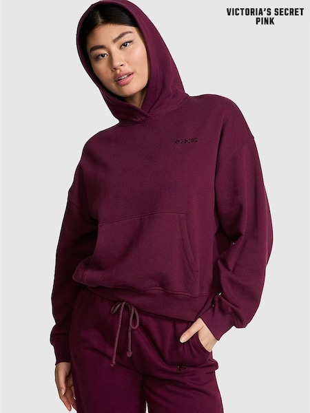 Victoria's Secret PINK Purple Rose Oversized Pullover Hoodie (E77098) | £45