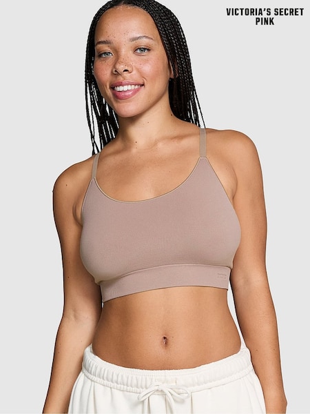 Victoria's Secret PINK Iced Coffee Brown Sports Bra (E77099) | £26