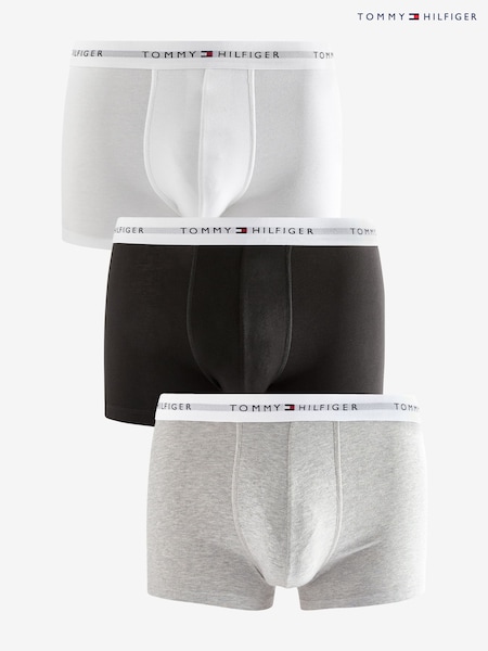 Tommy Hilfiger Grey Tommy Hilfiger Blue Signature Essential Trunks 3 Pack (E77135) | £39