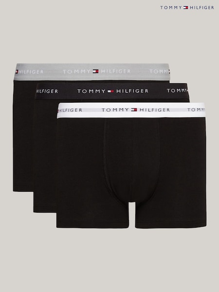 Tommy Hilfiger Grey Blue Signature Cotton Essential Boxers 3 Pack (E77137) | £39