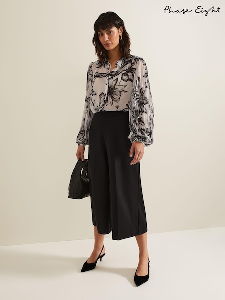 Phase Eight Black Lori Ponte Culottes (E77240) | £69
