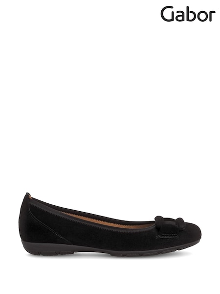 Gabor Raven Suede Ballerina Style Shoes (E77606) | £95