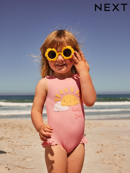 Pink Sunshine Frill Leg Swimsuit (3mths-7yrs) (E77671) | £13 - £15