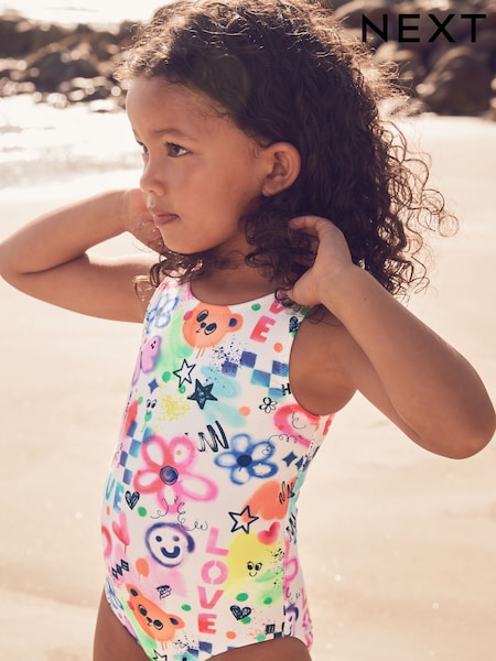 Multi Graffiti Swimsuit (3mths-7yrs) (E77673) | £11 - £13
