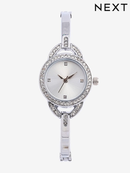 Silver Tone Sparkle Bracelet Watch (E77760) | £38