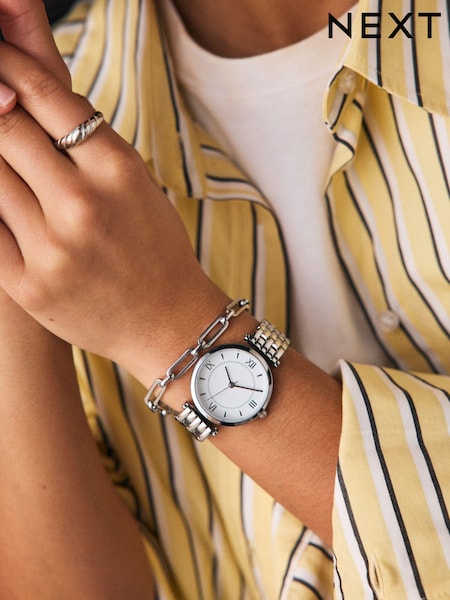 Silver Waterproof Bracelet Watch (E77762) | £50