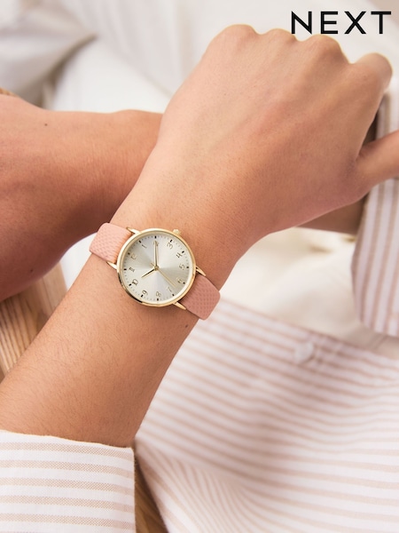 Pink Simple Strap Watch (E77770) | £24
