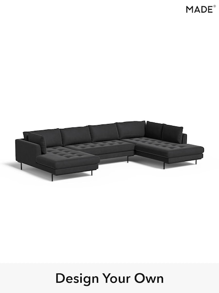 Matt Velvet Easy Clean/Charcoal Grey Harlow By Made (E77884) | £2,499