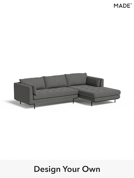 Textured Weave Easy Clean/Stone Grey Harlow By Made (E77898) | £1,750