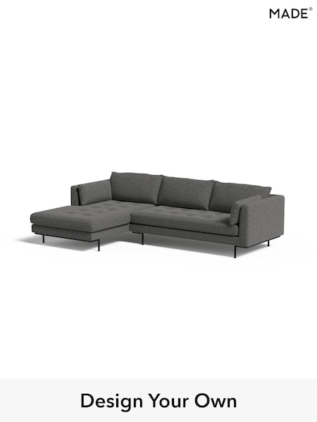 Textured Weave Easy Clean/Stone Grey Harlow By Made (E77898) | £1,750