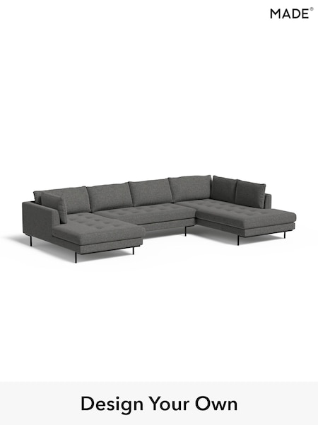 Textured Weave Easy Clean/Stone Grey Harlow By Made (E77898) | £2,499