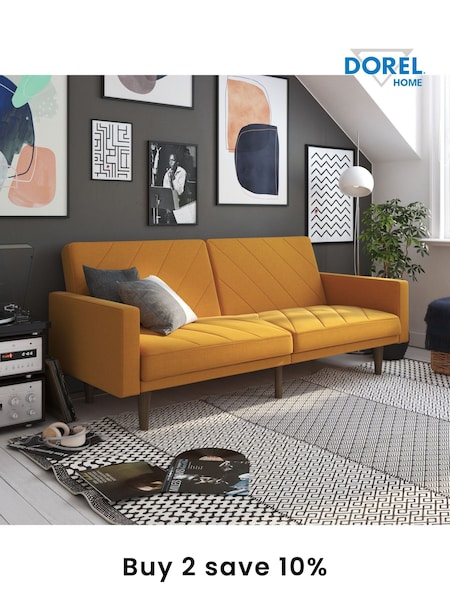 Dorel Home Mustard Paxson Linen Sofa Bed (E77995) | £525