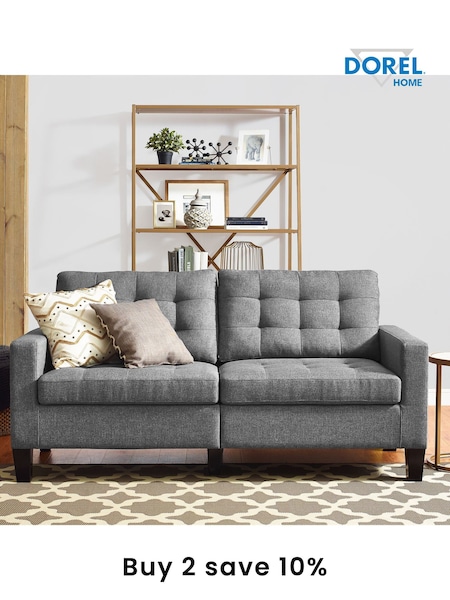 Dorel Home Grey Bowie Linen Large 2 Seater Sofa (E77997) | £600