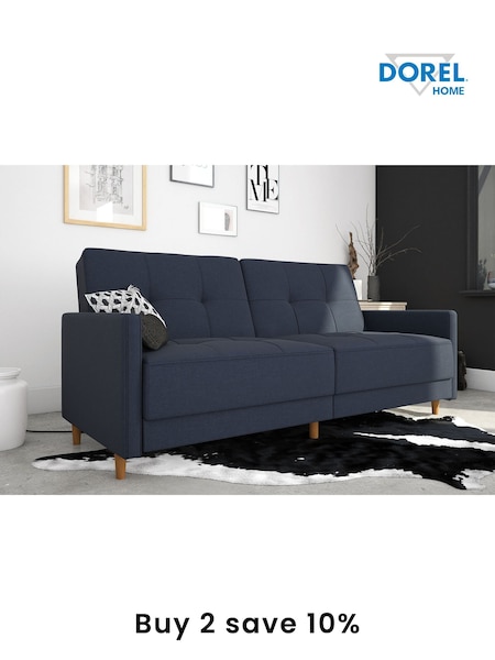 Dorel Home Navy Blue Andora Linen Sprung Sofa Bed (E77999) | £625