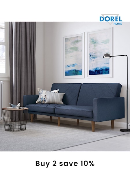 Dorel Home Navy Blue Paxson Linen Sofa Bed (E78002) | £525
