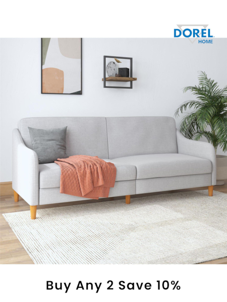 Dorel Home Light Grey Jasper Linen Sprung Sofa Bed (E78017) | £555