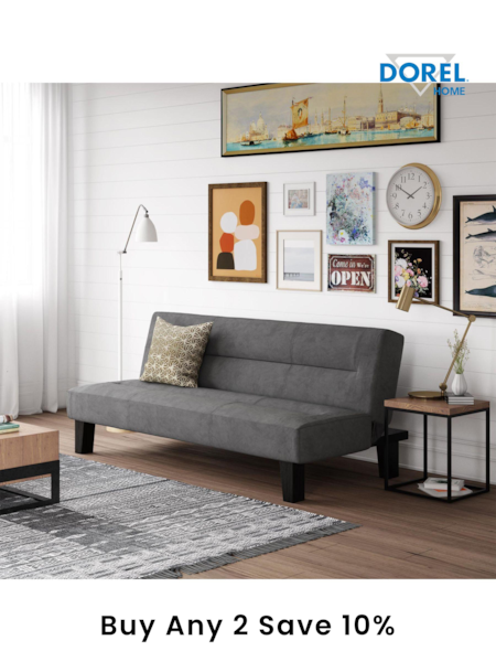 Dorel Home Grey Kebo Velvet Futon (E78021) | £320