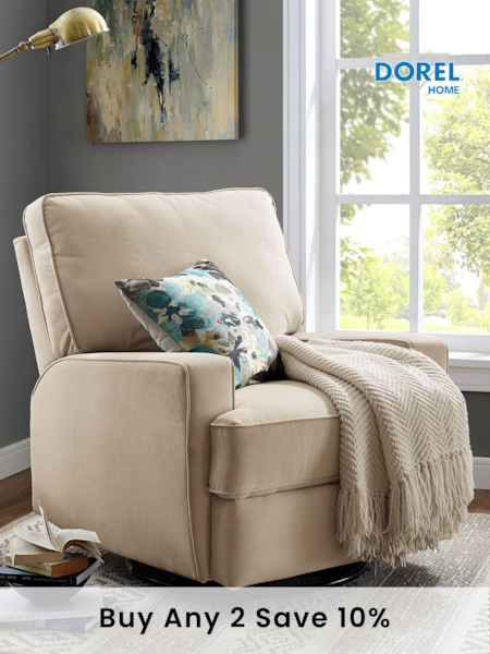 Dorel Home Beige Rylan Swivel & Gliding Recliner Chair (E78024) | £555