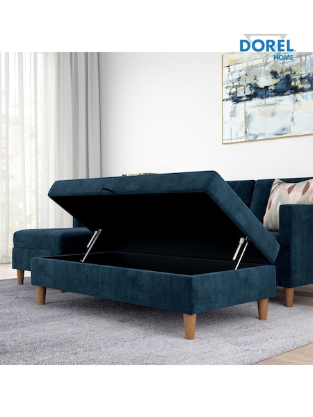 Dorel Home Blue Hartford Chenille Storage Ottoman (E78026) | £310