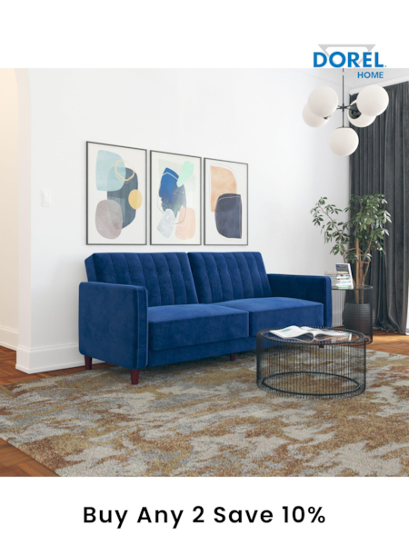 Dorel Home Blue Velvet Sofa Bed (E78028) | £545