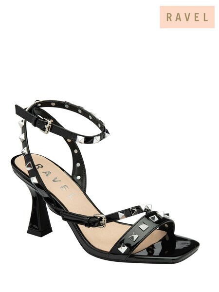 Ravel Black Patent Open Toe Strappy Sandals (E78420) | £32