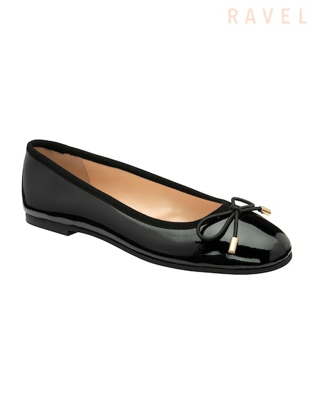Ravel Floral Black Ballerina Shoes (E78432) | £50