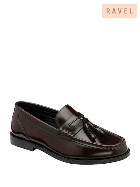 Ravel Red Leather Loafers (E78437) | £75