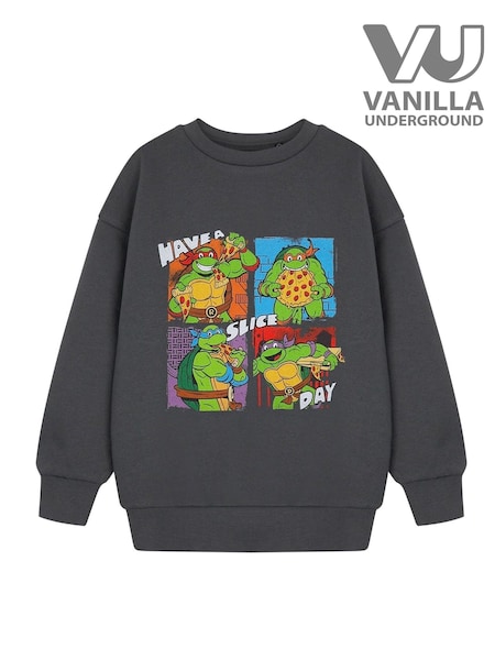 Vanilla Underground Grey Boys Teenage Mutant Ninja Turtles Licensed 100% Cotton Sweatshirt (E78534) | £20