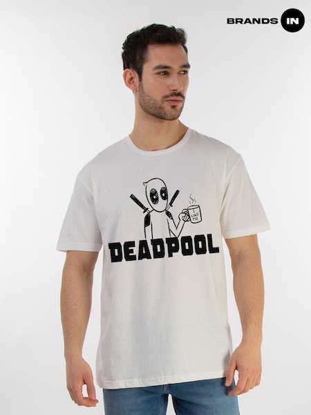 Brands In White Mens Deadpool and Wolverine Cartoon 100% Cotton T-Shirt (E78543) | £25