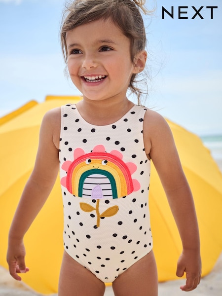 Ecru Spot Rainbow Swimsuit (3mths-7yrs) (E78787) | £13 - £15
