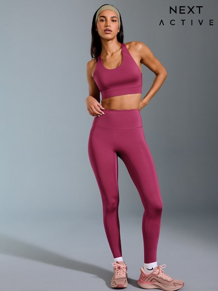 Burgundy Red Power Active Sports Leggings (E78941) | £20