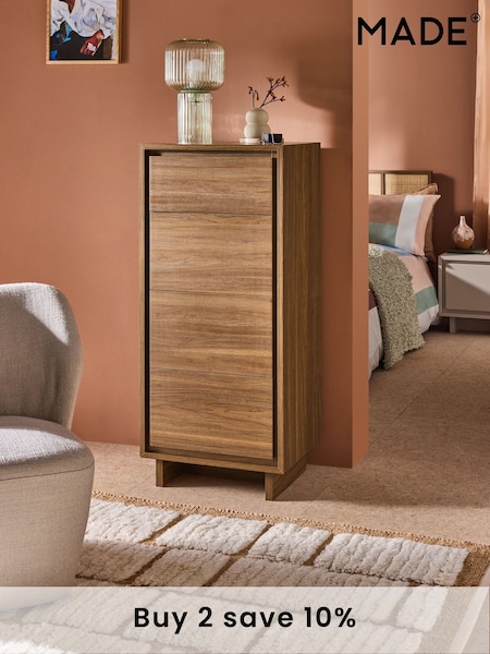 MADE.COM Dark Brown Kaci Tall Chest of Drawers (E78975) | £429