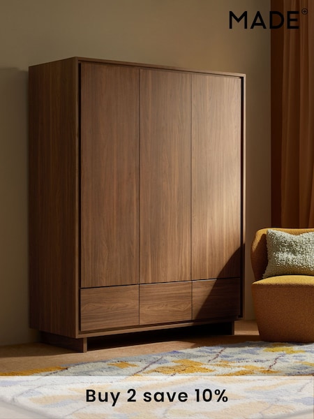 MADE.COM Dark Brown Kaci Triple Wardrobe (E78976) | £899