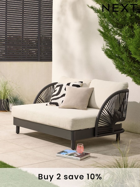 Natural Boucle Genoa Garden Love Seat Sofa (E79028) | £650