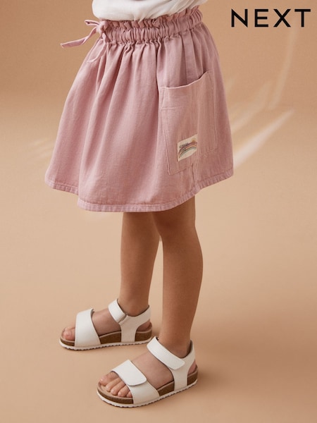 White Leather Wide Fit (G) Touch Fastening Corkbed Sandals (E79088) | £15 - £17