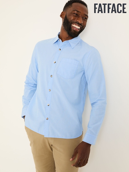FatFace Blue Long Sleeve Elm Stripe Shirt (E79183) | £46