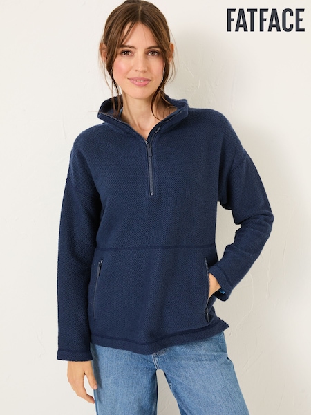 FatFace Navy Thea Half Neck Sweatshirt (E79229) | £55