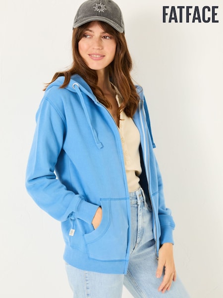 FatFace Amy Bright Blue Zip Through Hoodie (E79246) | £48