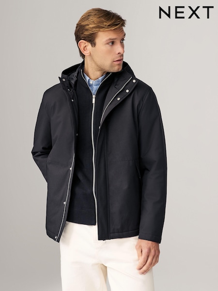 Black Shower Resistant Padded Hood Jacket (E79295) | £99