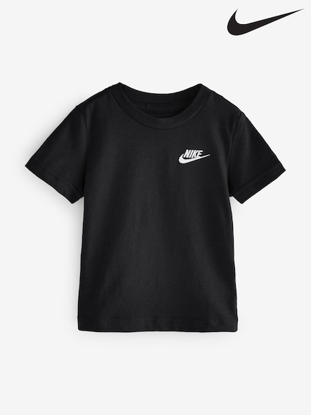 Nike Black Little Kids Futura 100% Cotton T-Shirt (E79345) | £0