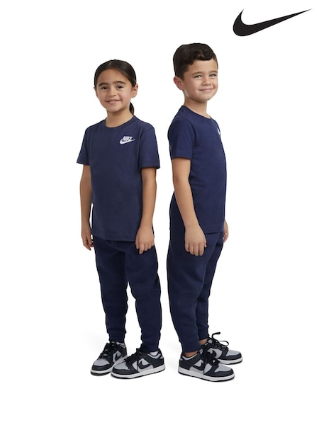 Nike Navy Little Kids Futura 100% Cotton T-Shirt (E79348) | £13