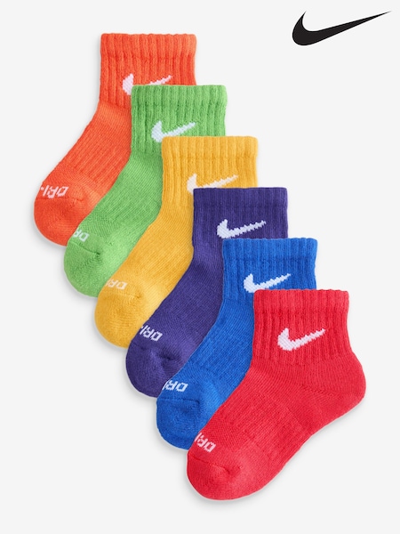 Nike Multi Kids Little Performance Ankle Socks 6 Pack (E79355) | £16