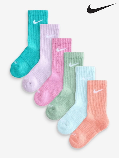 Nike Glacier Blue Little Kids Performance Crew Socks 6 Pack (E79356) | £18