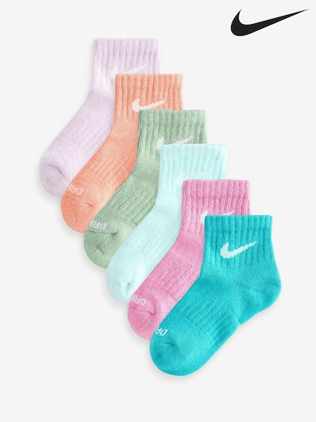 Nike Glacier Blue Kids Little Performance Ankle Socks 6 Pack (E79358) | £16