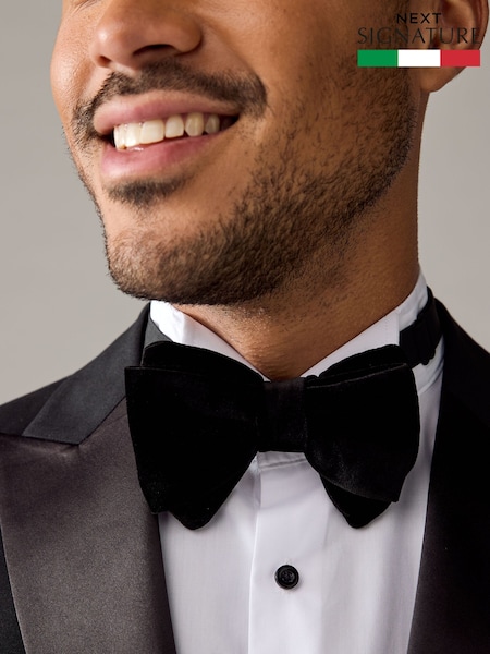 Black Signature Made In Italy Velvet Bow Tie (E79408) | £38