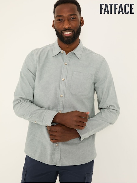 FatFace Dusky Green Long Sleeve Oxford Shirt (E79532) | £46