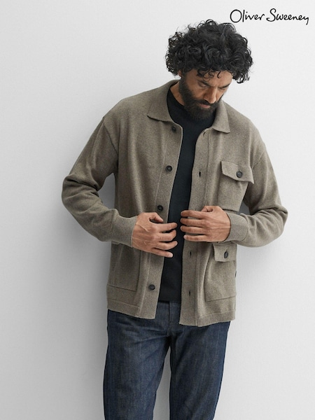 Oliver Sweeney Green Cotton/Wool Knitted Overshirt (E79678) | £199