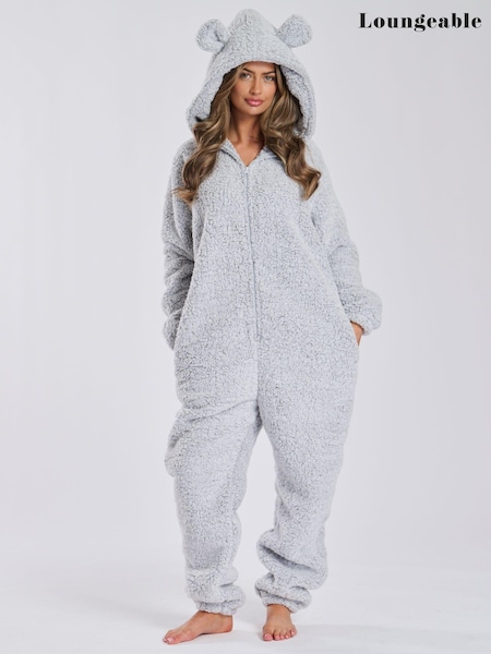Loungeable Silver Sherpa XL Ears Teddy All-In-One (E79688) | £16