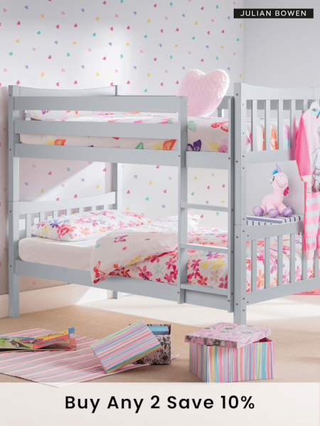 Julian Bowen Grey Zodiac Bunk Bed (E79815) | £430