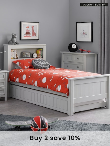 Julian Bowen Dove Grey Maine Bookcase Bed (E79827) | £470